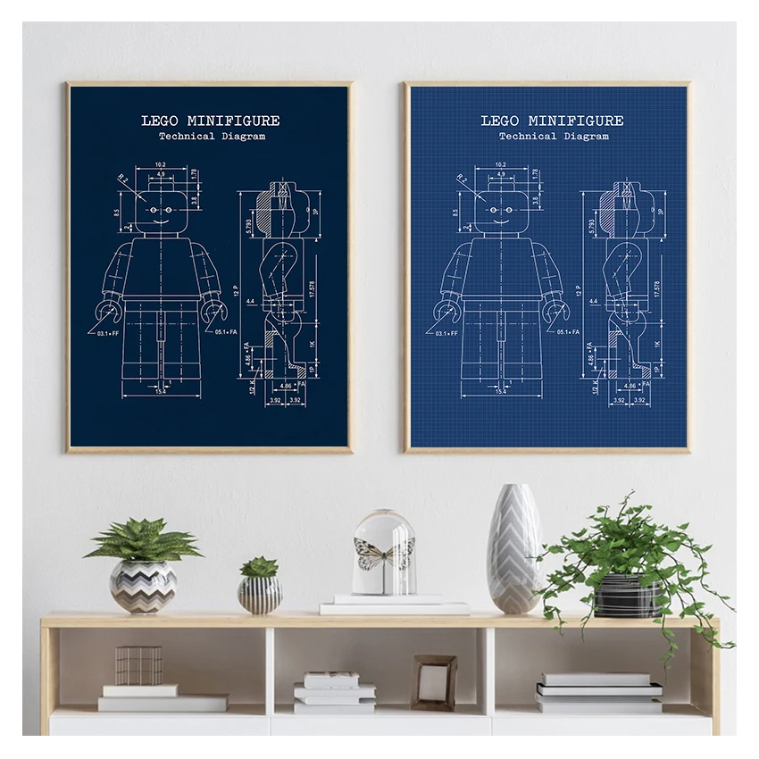 

Legos Blueprint Gift ideas Games Wall Art Prints Legos Man Patent Vintage Poster Toy wall art for legos love Kids Room Decor
