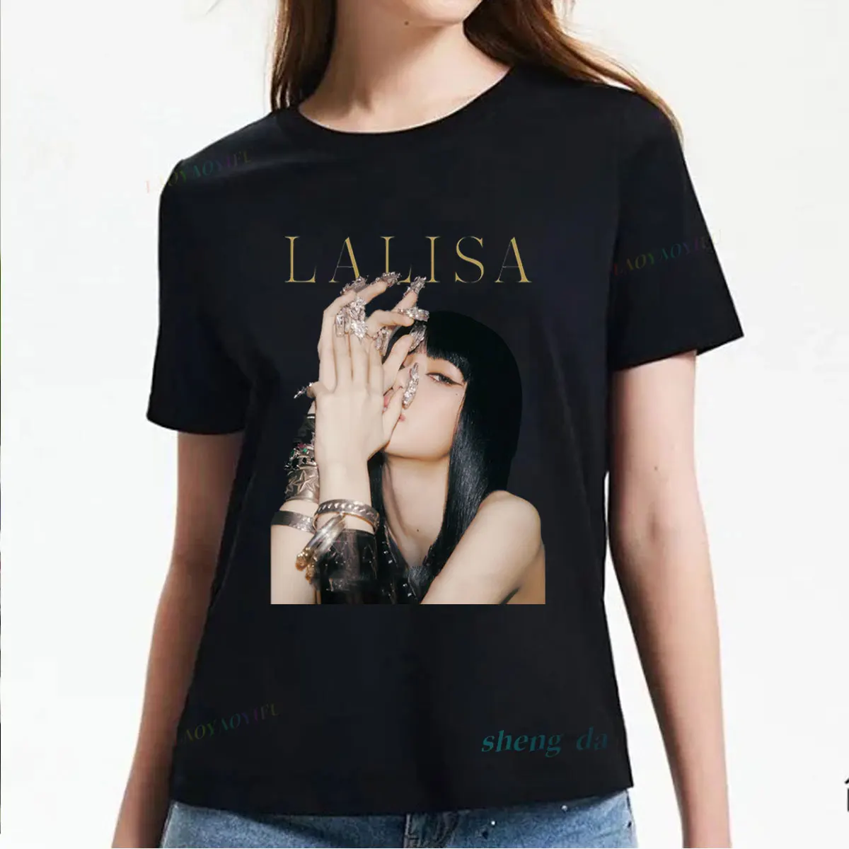 Женская одежда Lalisa Manobal Y2k для подростков футболка с надписью Superstar Лиза верхние