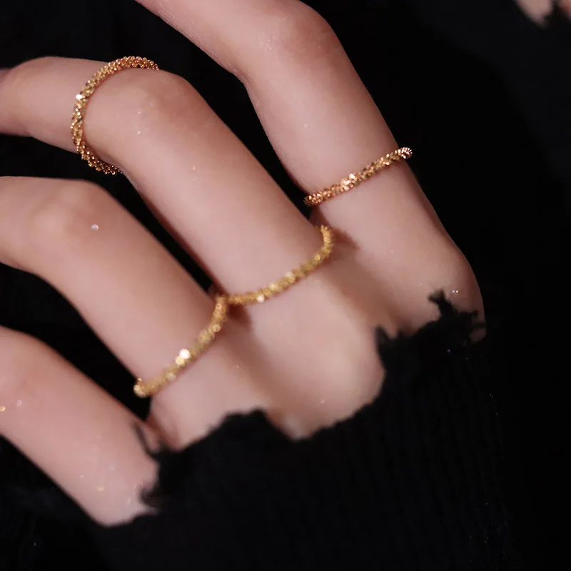 

2022 New Korean Ring Sparkling Ring Simple Style Versatile Decorative Compact Ring Women Fashion Jewelry