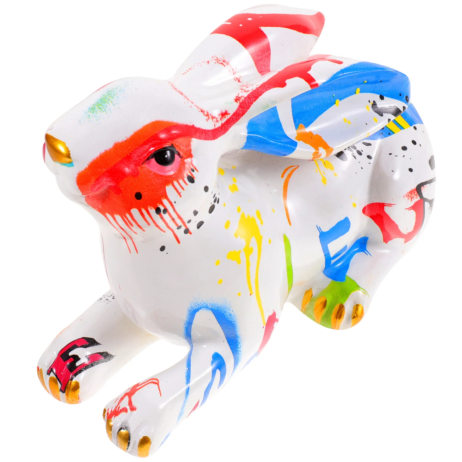 

Rabbit Bunny Figurines Statue Figure Zodiac Easter Year Resin Decorthe Table Centerpiece Chinese Decoration Dashboard Car