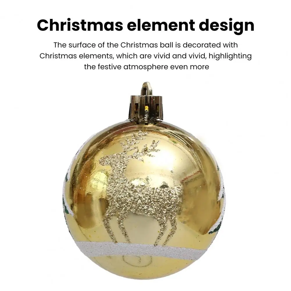 

6 шт., новогодние блестящие шары для украшения ёлки