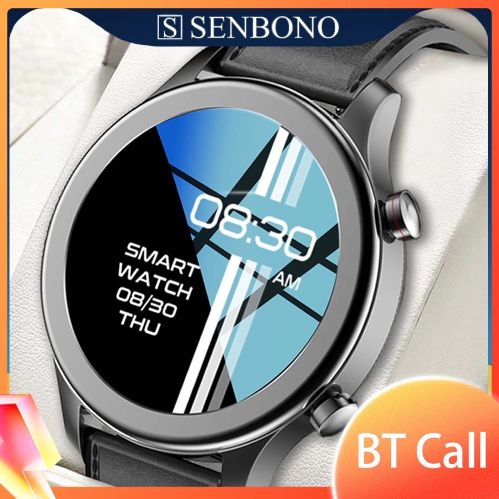 

SENBONO 2022 HD Men's Smart Watch IP67 Waterproof Heart Rate Monitor Bluetooth Call Sports Smartwatch Women's for Android IOS