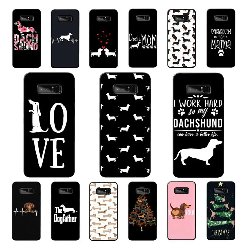 

FHNBLJ Dachshund Silhouette Dog Phone Case for Samsung Note 5 7 8 9 10 20 pro plus lite ultra A21 12 02