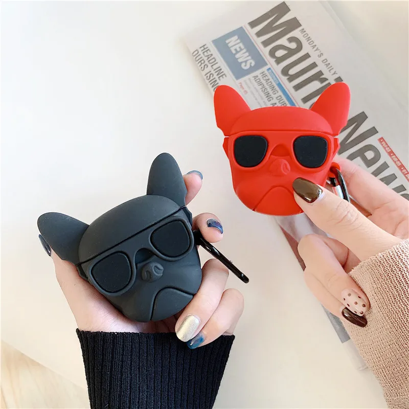 3D мультфильм Бульдог Собака силиконовый для Apple Airpods 1 2 3 поколения Чехол AirPods Pro