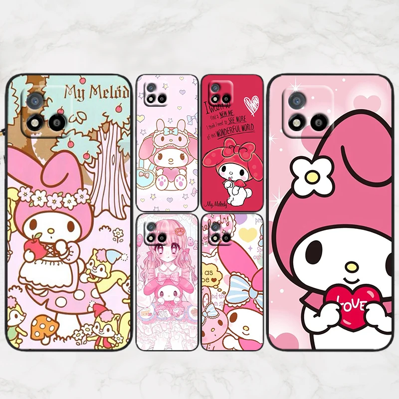 

Sanrio Melody Cute Anime For OPPO Realme V11 X3 X50 Q5i GT GT2 Neo2 Neo3 C21Y C3 9 9i 8 8i 7i Pro Master Black Phone Case