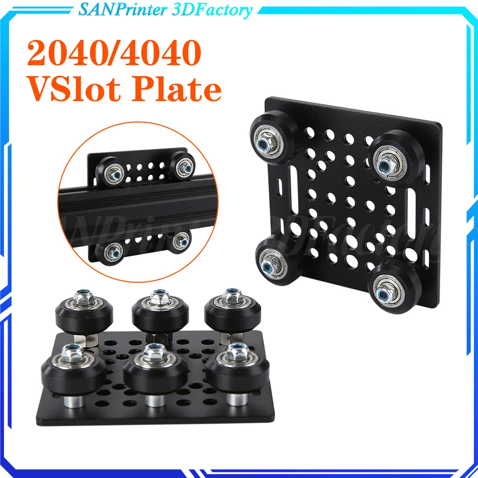 

1set 3D Printer Parts v-Openuildd V Gantry Plat Set Special Slide Plate Pulley For 2040 /4040 Vslot Aluminum Profiles Wheels