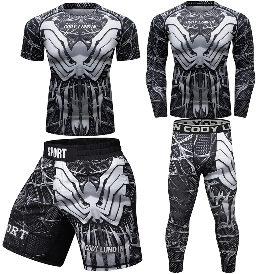 

Rashguard Boxing Men Kid's MMA Shorts Shirts Set Compression Sport Jiu JitsuT shirts+Pants Rash Guard KickBoxing Muay Thai Suits