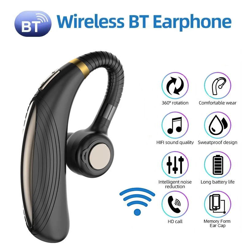 

Wireless Bluetooth 5.0 Earphones Earpiece Hands-free Noise Reduction Auriculares with HD Music 45 Hours Working Time Headphones
