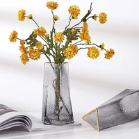 triangle mouth hammer pattern flower glass vase home decoration accessories modern living room decoration vase for wedding decor