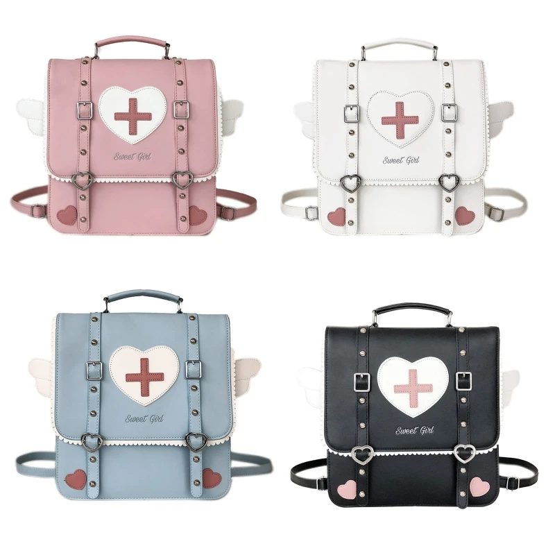 

Kids Backpack Japanese JK Style Multipurpose Lolita Handbags Shoulder Bags PU Leather Travel Satchel Crossbody Bag