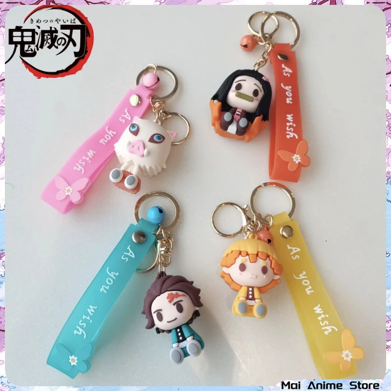 

Demon Slayer Figure Keychains Nezuko Tanjiro Inosuke Zenitsu Kawaii Q Key Chain Kimetsu No Yaiba Anime Accessories Toys Gifts