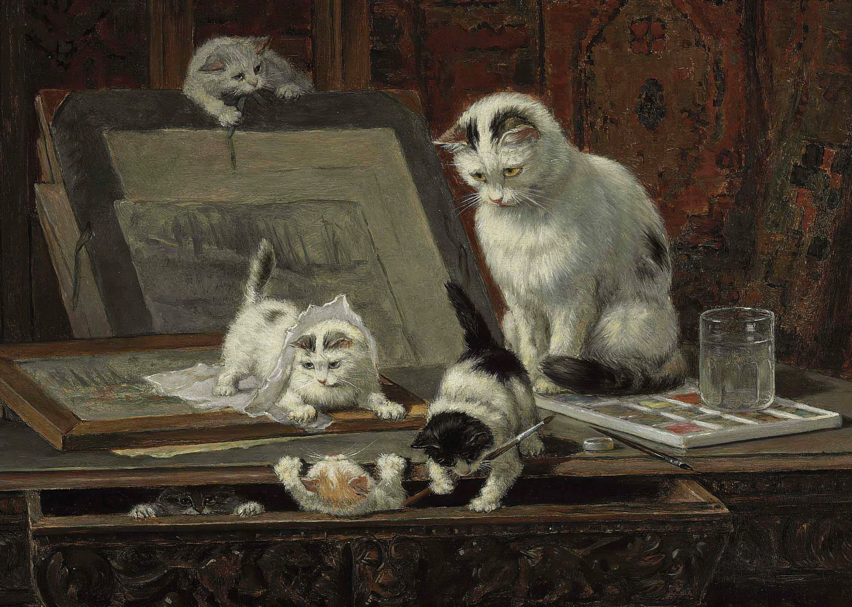 

Печать на холсте "Ретро абстрактная картина с котом"