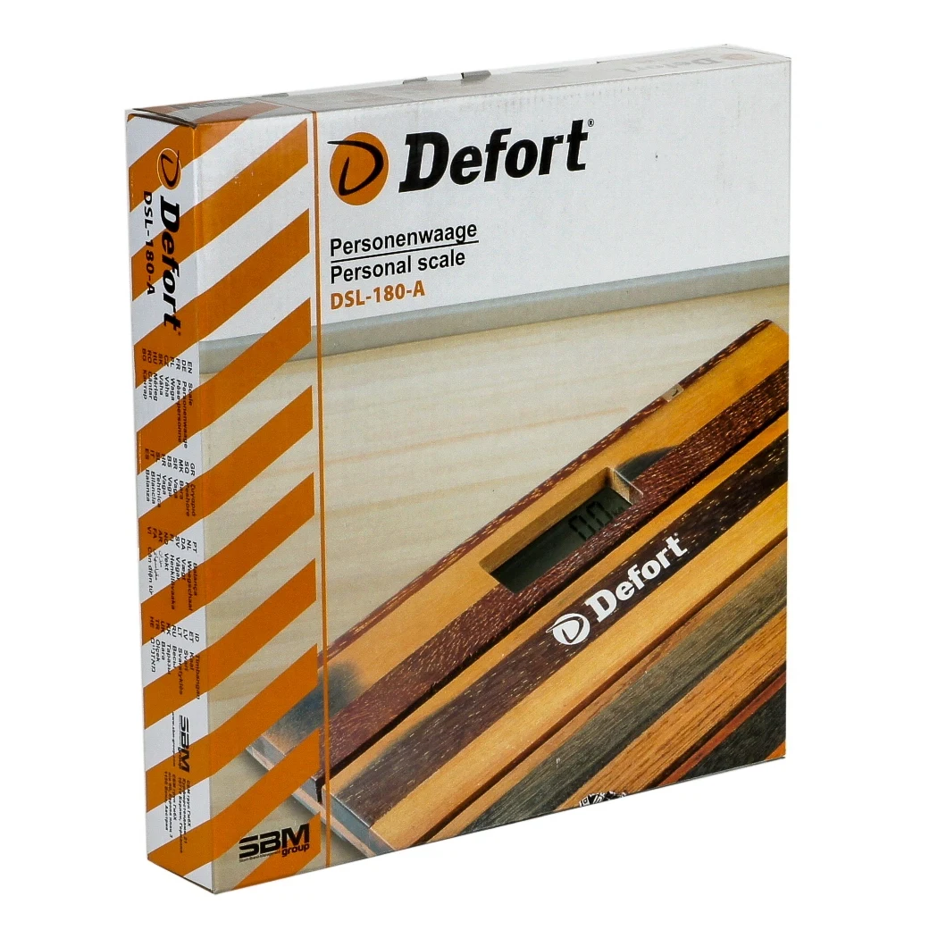 Весы напольные Defort DSL-180-A (дерево и стекло предел измерений 180 кг) | Дом сад