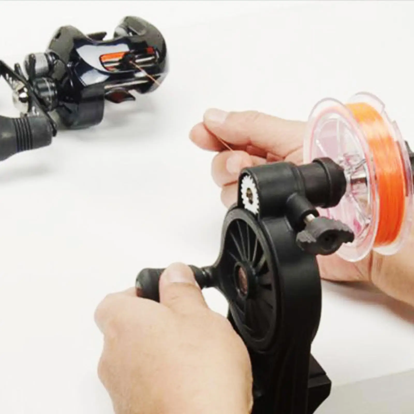 

Fishing Line Spooler with Unwinding Function, Fishing line Spooling Station for Both Rods, with Reel, Cast Reel