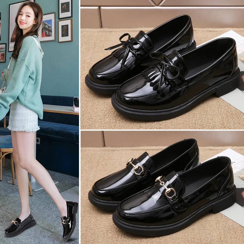 2022 New Casual Women Shoes Classic Platform Loafers PU Leather Flats Slip-On Mom Shoe Mujer Zapatos Chaussure Femme  Lady Daily