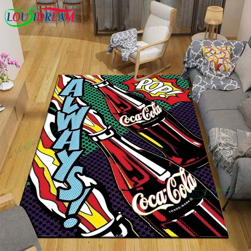 3D модный ковер с логотипом C-Coca-Cola для гостиной украшение домашнего дивана