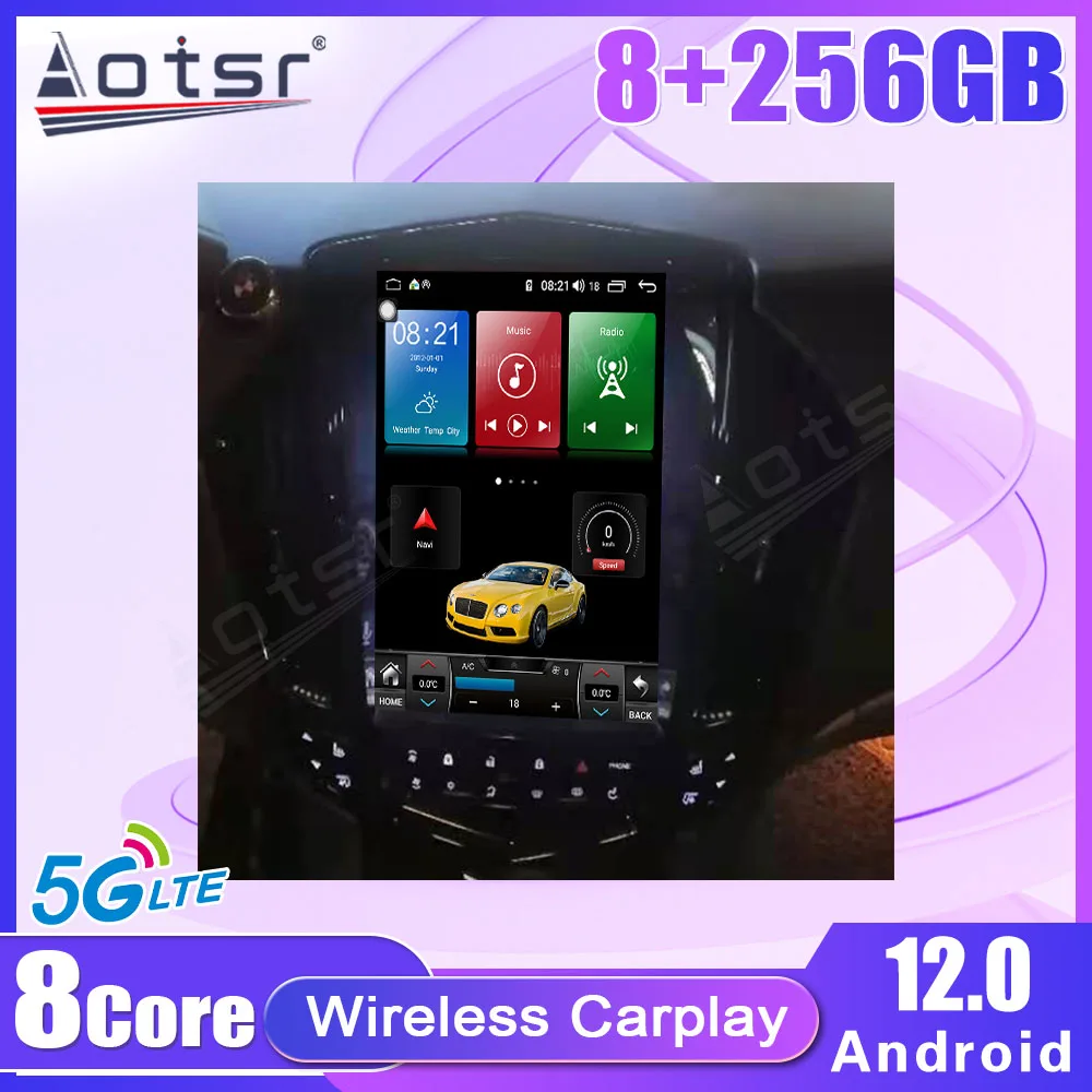 

8+256GB Android Automoutive Multimedia Player Radio For Cadillac SRX 2009 2010 2011 2012 Car Stereo GPS Navi Autoradio Head Unit