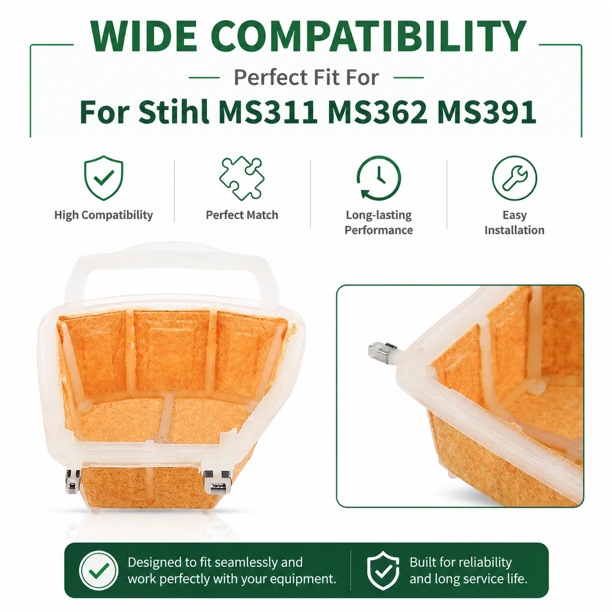 Фото Замена воздушного фильтра для Stihl MS311 MS362 MS391, 3 шт., OEM 1141 120 1600, запчасти для бензопил, сменный воздушный фильтр №3
