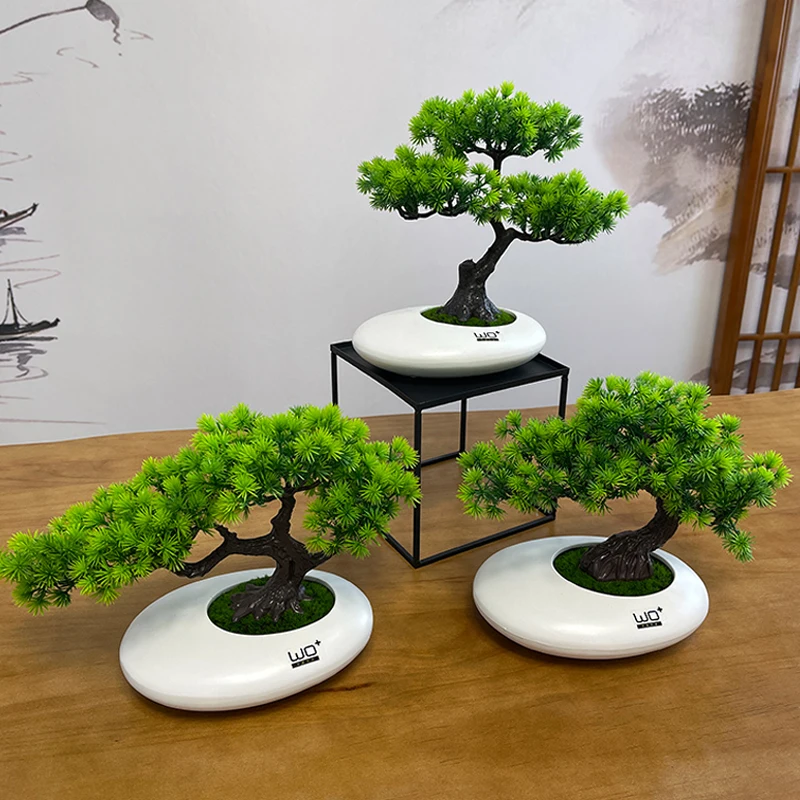 

New Simulation Green Plant Porch Bookshelf New Chinese Style Ornaments Study Living Room Decoration Accessories Fake Beauty Pine