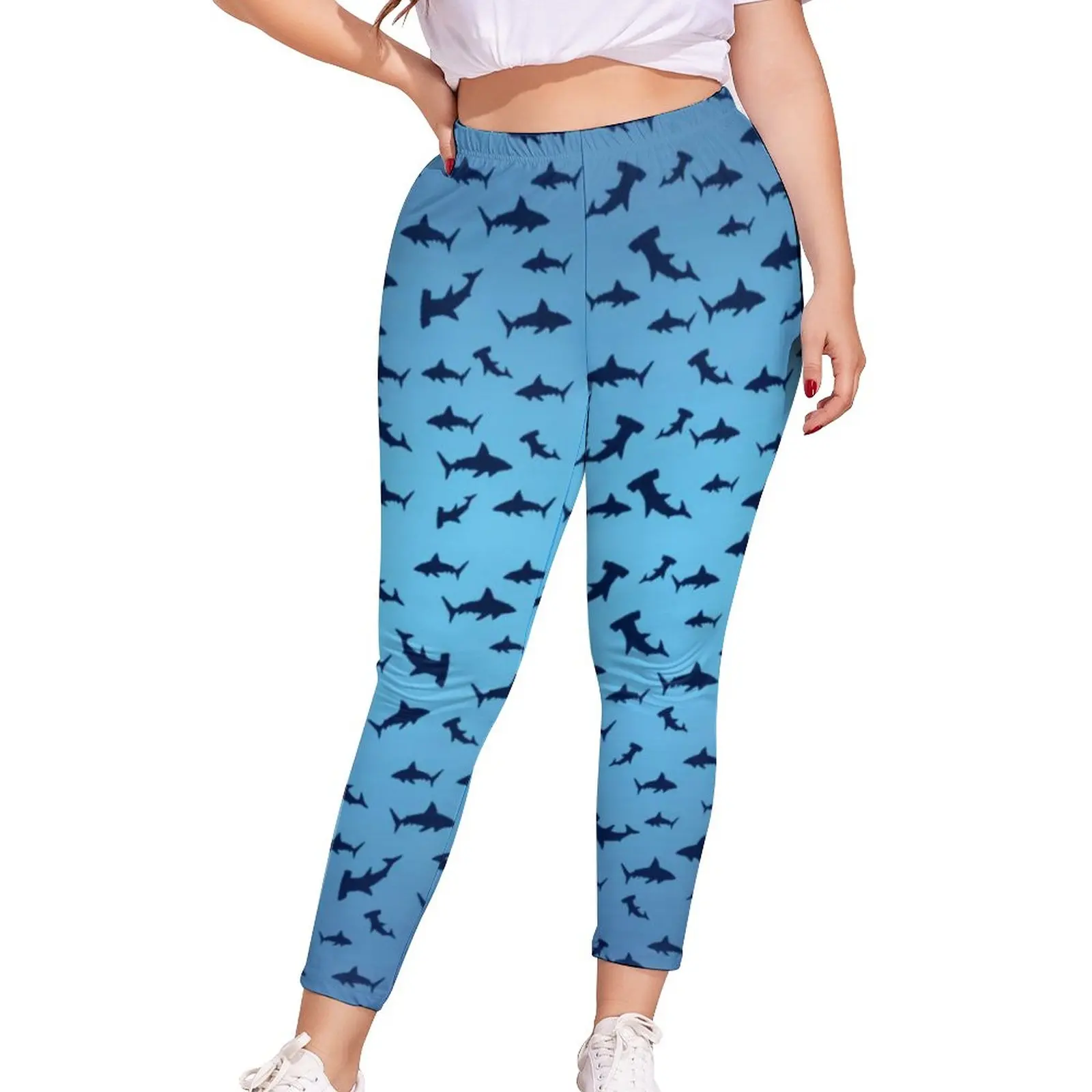 

Shark Art Print Leggings Hammerhead Sharks Oversized Best Legging Fancy Workout Teenagers Pants