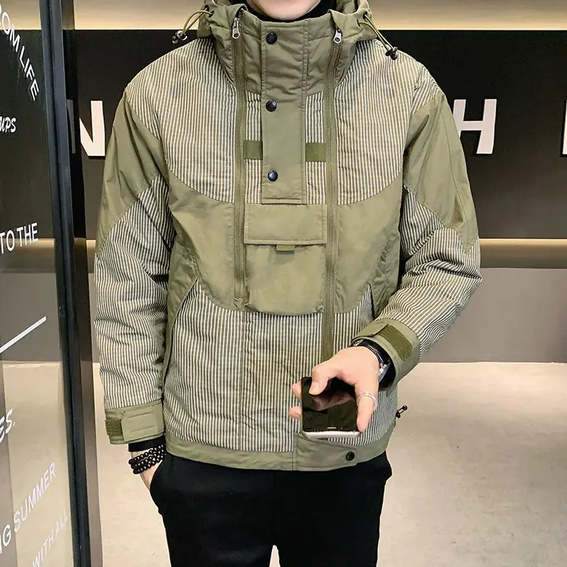 

Hooded Jackets Coats Men's Fashion Outdoor Zipper Bomber Jacket Men Cargo Clothes Casual Streetwear Male Outerwear 2022 New Q178