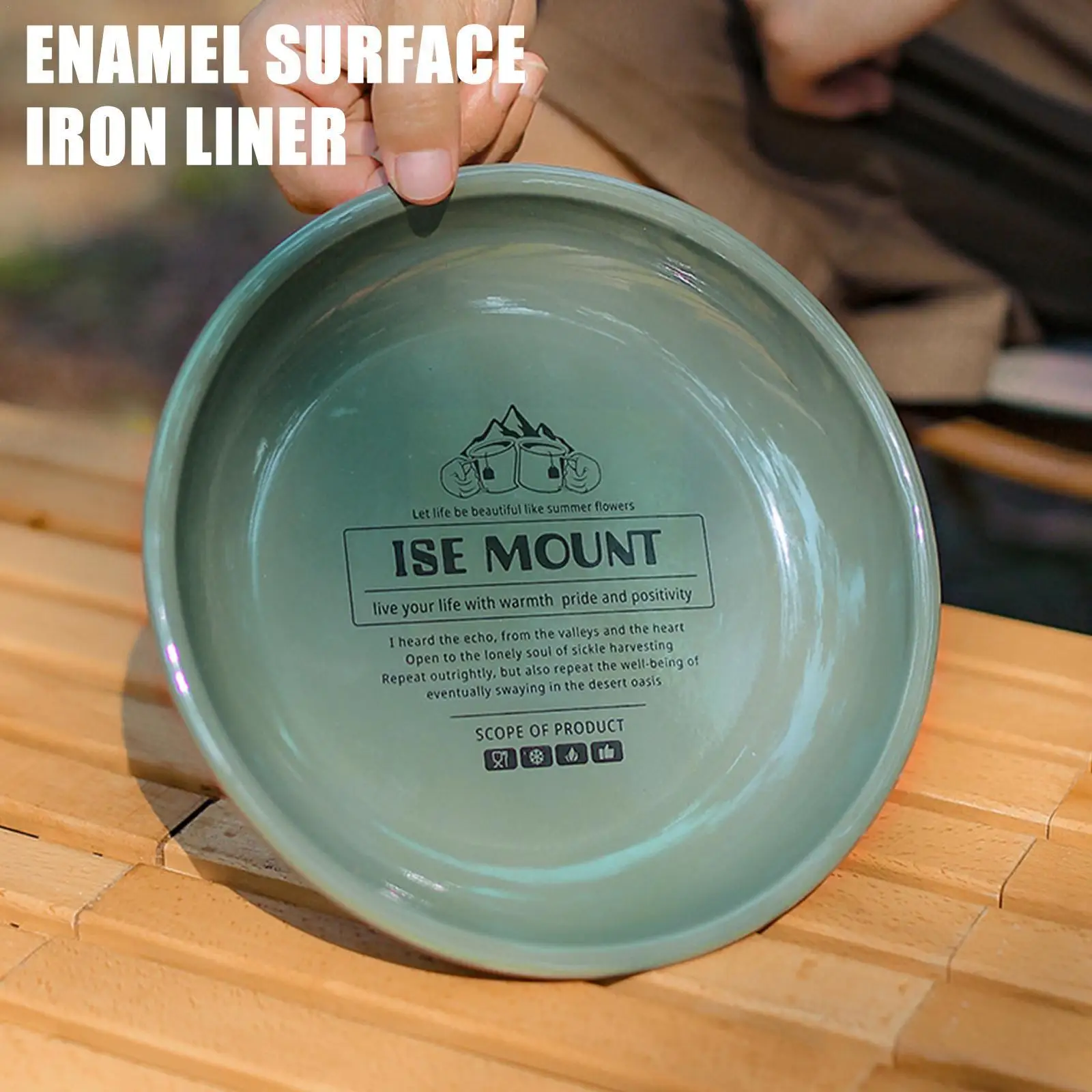 

Уличная эмалированная тарелка для кемпинга, круглая двухслойная ОБЖИМНАЯ тарелка для дома, фруктов, кемпинга, пищи, барбекю, многофункциона...