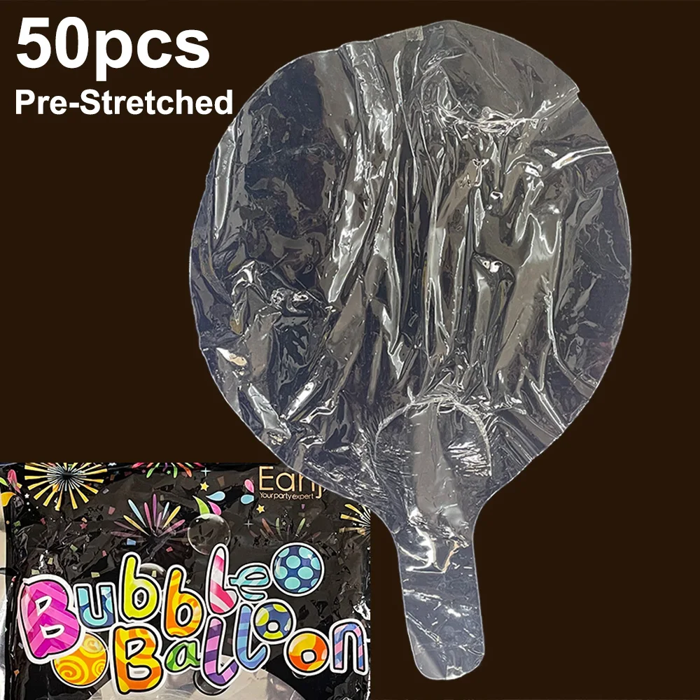 

50Pcs/Set 18 Inch Bubble Ballon Pre-Stretched Bobo Balloon for Wedding Birthday Home Decor Clear Transparent Helium Balloon