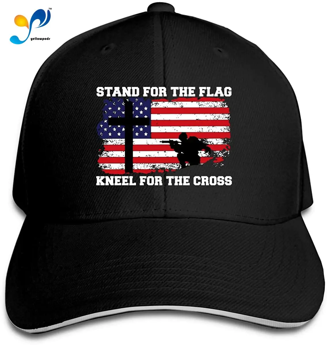 

Stand For The Flag Kneel For The Cross Men Cotton Classic Baseball Cap Adjustable Size