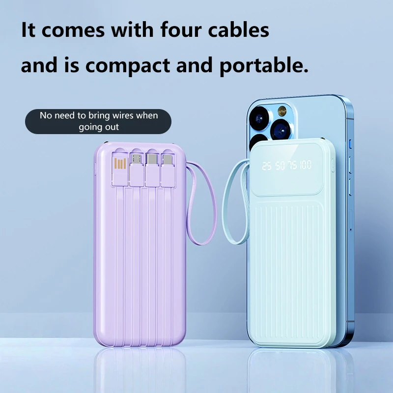 Фото 4IN1 100000 мАч Power Bank с быстрой зарядкой и цифровым дисплеем большой емкости для Xiaomi Huawei iPhone 17Promax 2026 №3