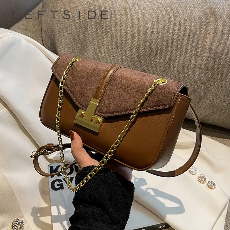 

LEFTSIDE Crossbody Bags for Women 2022 Winter Trends Handbags and Purses The Latest Small Leather Flap Bag
