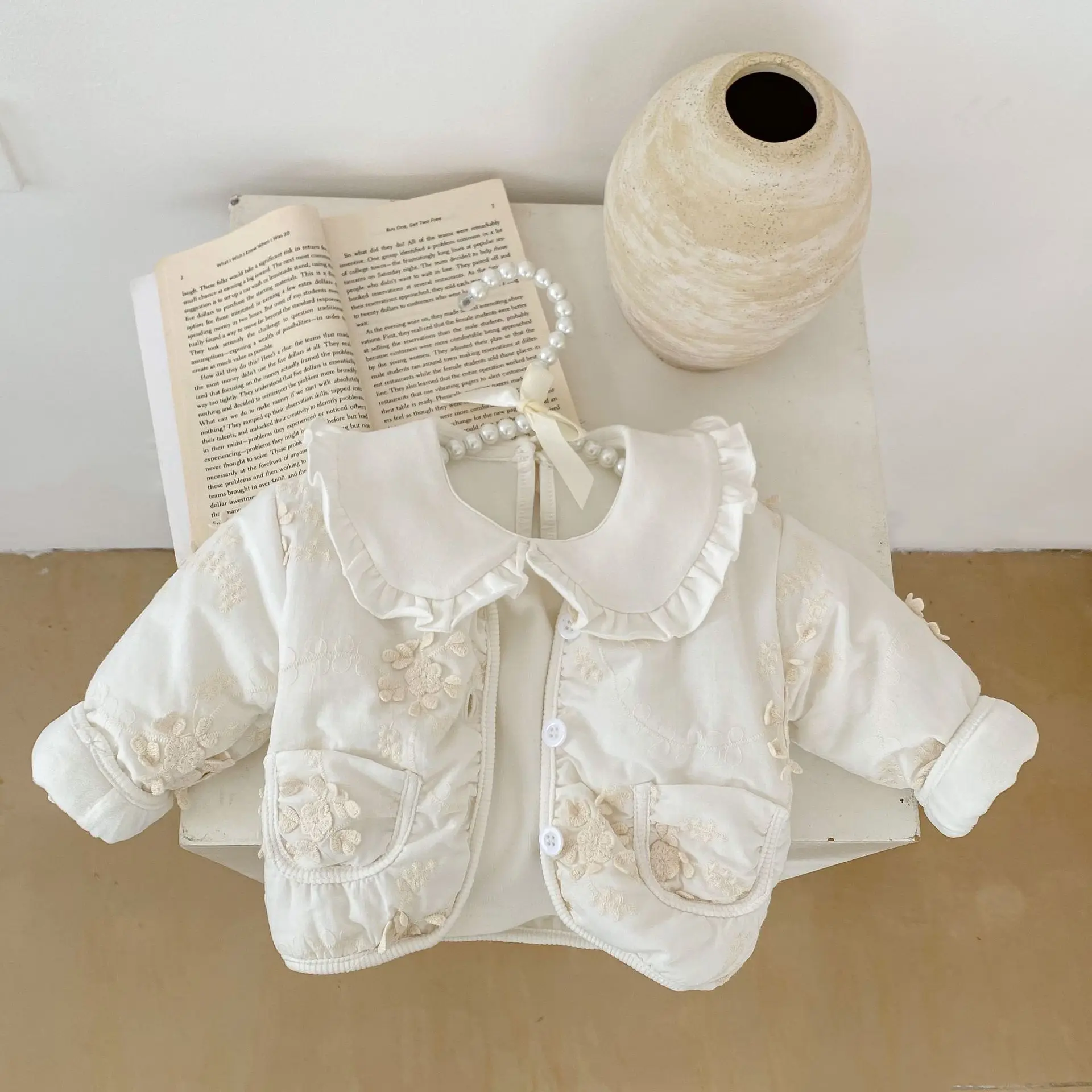

Criscky 2022 Winter Clothes Baby Girl Cotton Padded Jacket Thickened Long Sleeve V-neck Cardigan Coat Children's Outdoor Clothes
