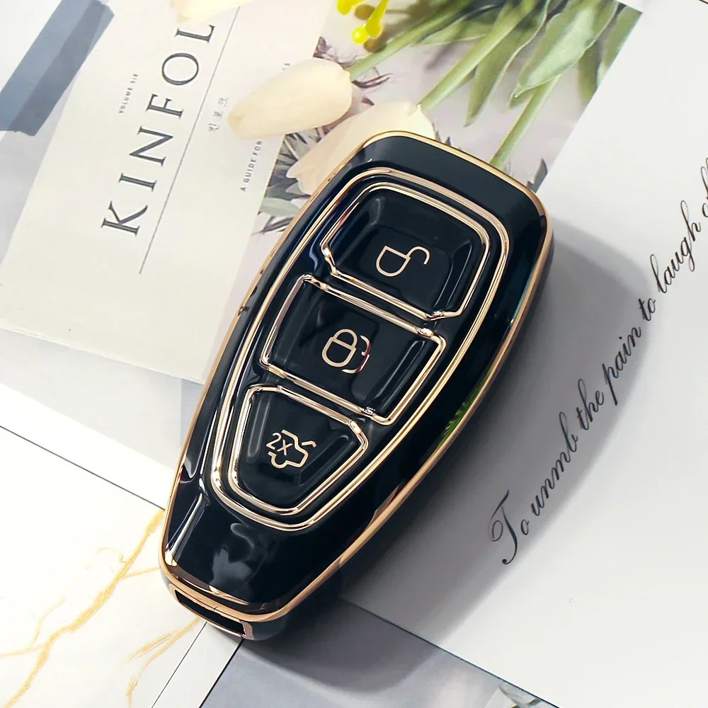

KEYYOU 1 шт. новый чехол для автомобильного ключа из ТПУ для Ford Focus C-Max S-Max Galaxy Mondeo MK3 MK4 Fiesta Fusion Kuga Ecosport Protect Fob