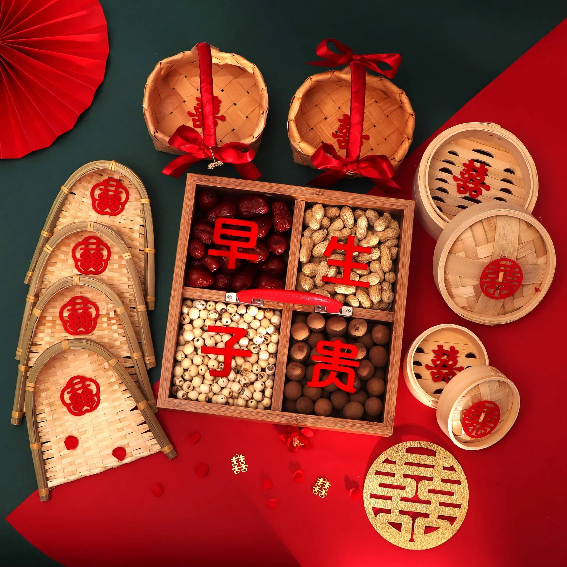 

Square Bottom Early Birth Noble Son Bow Basket Engagement Ornament Wedding Room Layout Mold Press Bed Wedding Bed Supplies