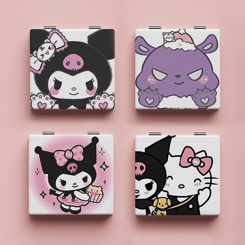 

Kawaii Sanrio Kuromi Folding Makeup Mirror Anime Mini Square Travel Portable Cosmetic Tool Handheld Mirror Girls Gifts
