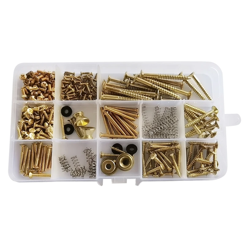 

M5TC 258 Pieces Guitar Screw Kit - 9 Types, Guitar Screws Assortment Set with Springs for Electric Guitar Switch, Neck Plate