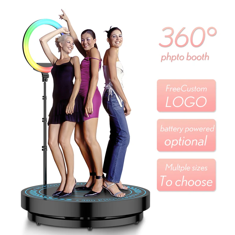 

LINDAIYU360 Degree Photo Booth Rotatable Selfie Platform Photobooth Camera Video Photography Studio Kits for Event Party Wedding