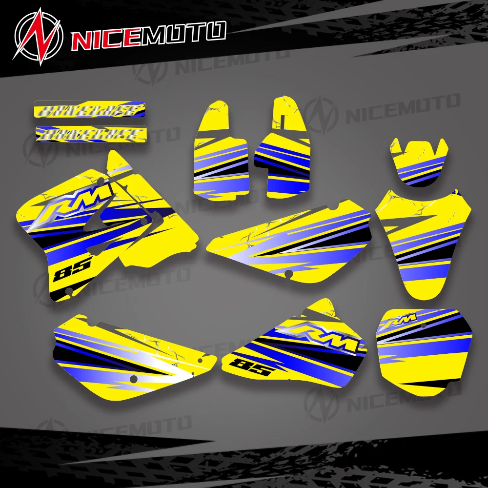 Фото Новые комплекты этикеток TEAM GRAPHICS и фона для наклеек, подходят для SUZUKI RM85 2002 03 04 05 06 07 08 09 10 11 12 2013 2014 2015 №1
