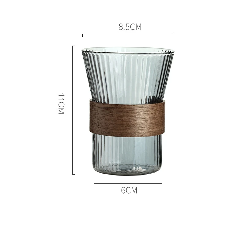 

Стеклянная кружка для кофе с деревянной ручкой