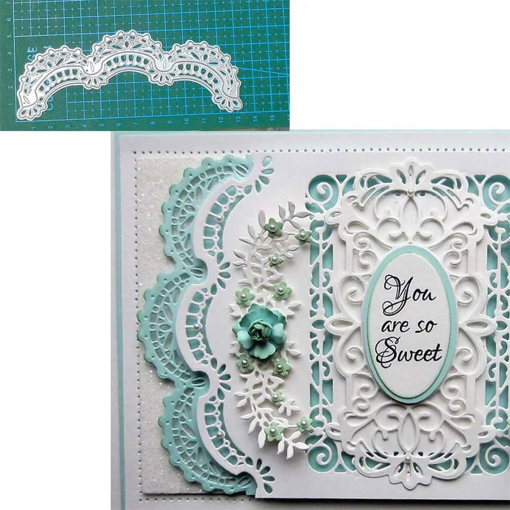 

Wave Lace Edge Border Frame Metal Cutting Dies Stencil for DIY Scrapbooking Embossing Valentine Decoration Card Crafts Die Cut