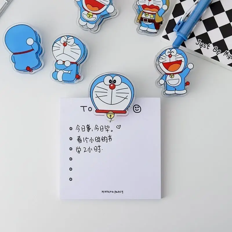 6 шт./компл. Kawaii аниме Doraemon акриловый двусторонний зажим Pp студенческий для книг