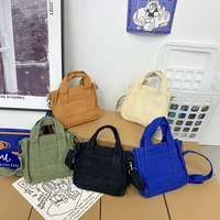 2022 casual womens canvas bag simple teenager shoulder bag solid color messenger bag small crossbody purse female handbag
