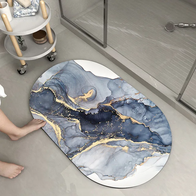 

Супервпитывающий напольный коврик, Быстросохнущий ковер для ванной комнаты, кухонный маслостойкий коврик для ванной, Современные Простые ...
