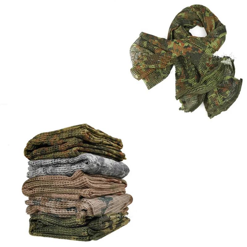 

Военный Камуфляжный Тактический сетчатый дышащий Шарф снайперская вуаль для лица камуфляжные шарфы для страйкбола охоты езды на велосипед...