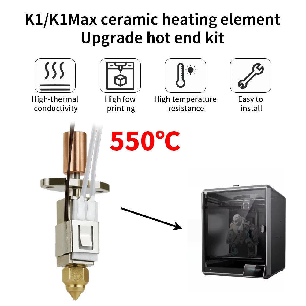 Для Creality K1 K1Max CR-M4 Модернизированный комплект Hotend Комплект керамического
