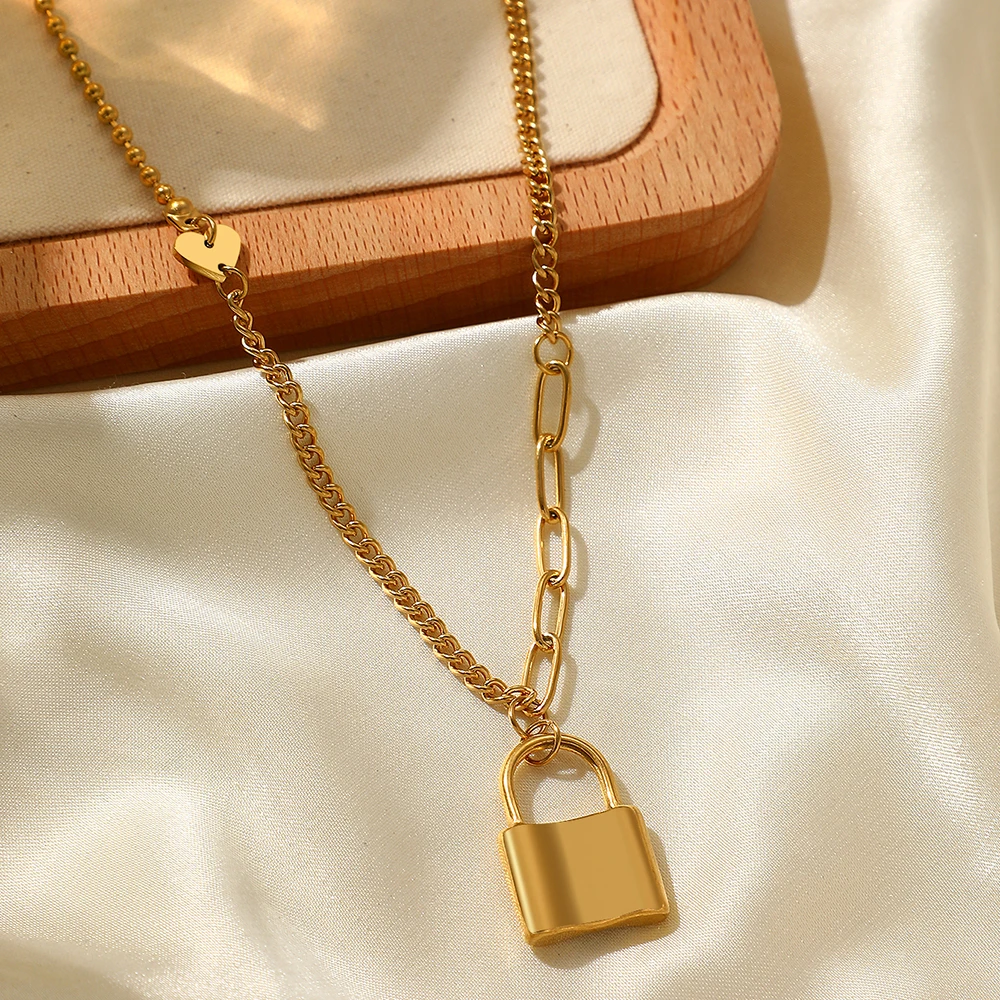 Ожерелья из нержавеющей стали Элегантная подвеска-висячий замок сшиваемая