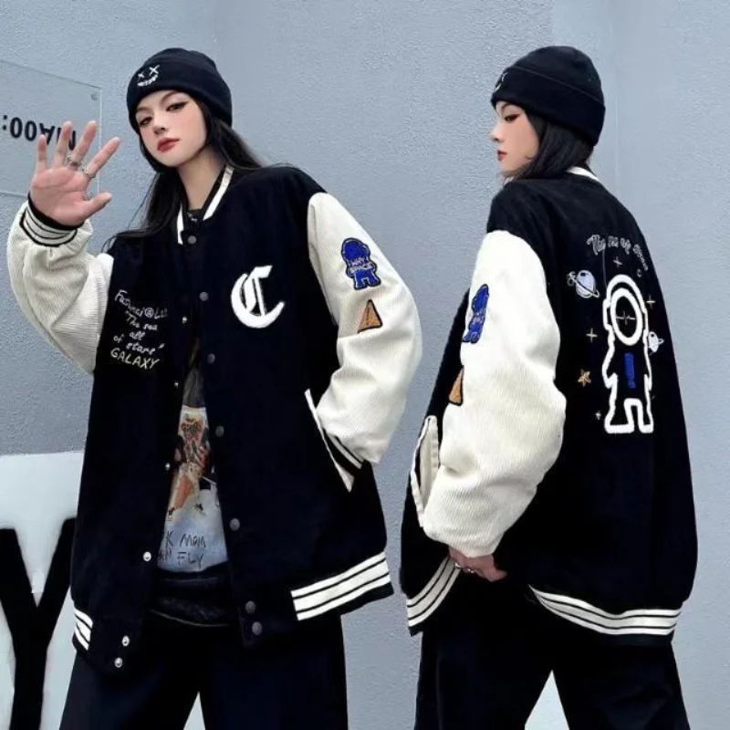 

Vintage y2k Clothes American Retro Baseball Uniform Jacket Men And Women 2023 Street Flocking Embroidery Casual Couple Jacket