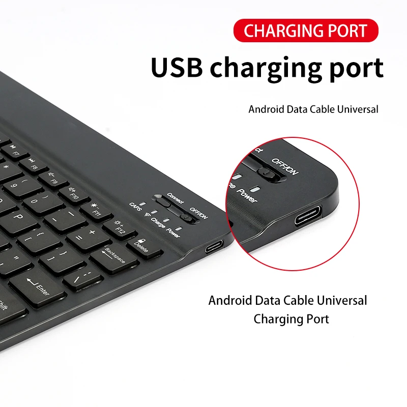 Portable Bluetooth-compatible 78-Key Keyboard for Tablet iPad PC Wireless Mouse Set Android Windows Gaming