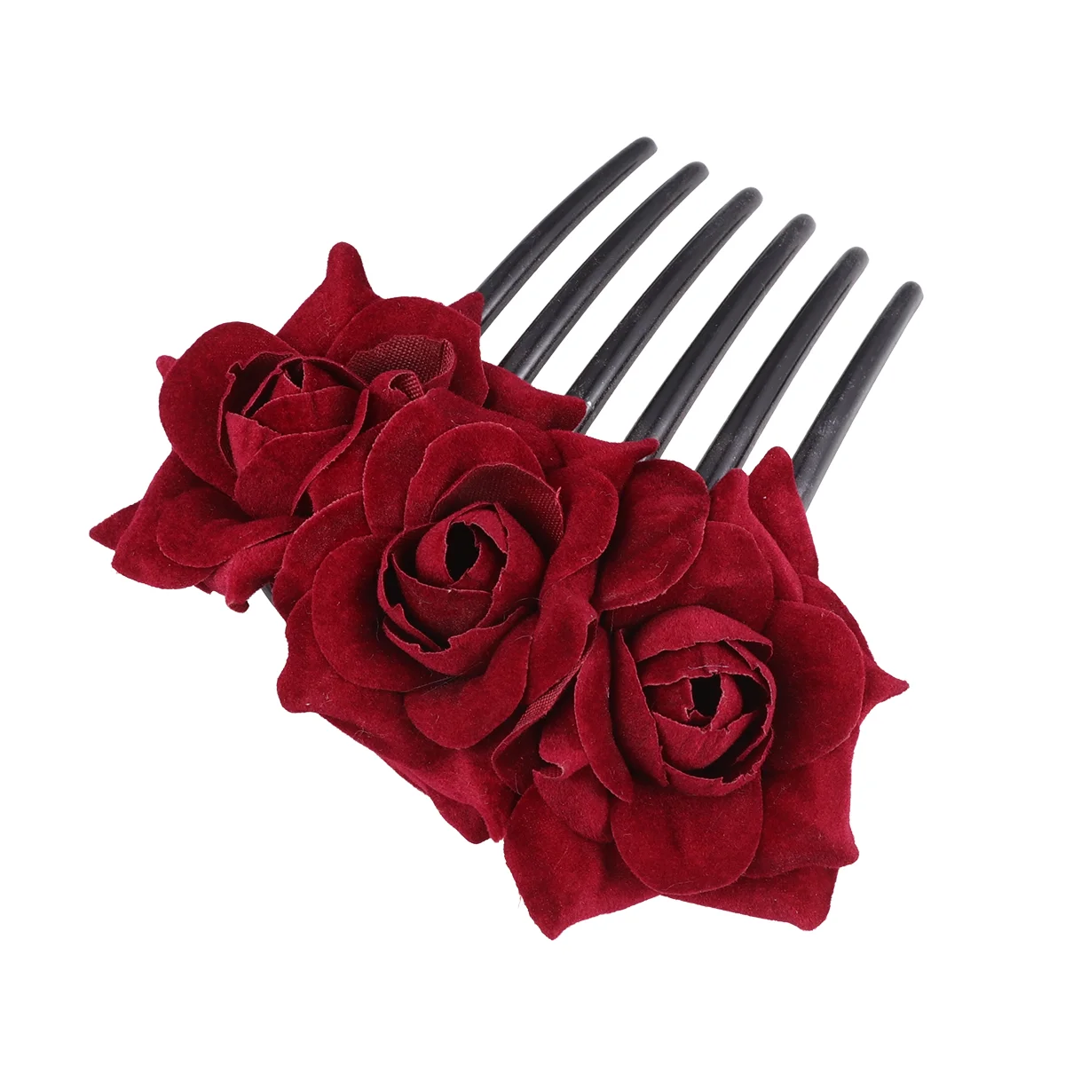 

Hair Comb Flower Roseaccessoriesbride Clips Flowers Wedding Clip Red Bridal Floral