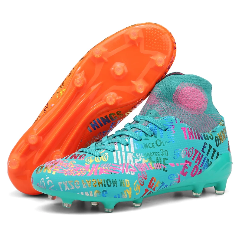 

Soccer Shoes Men Kids TF/FG High Ankle Football Boots Cleats Grass Adult Training Sports Footwear Trendy Men‘s Sneakers 35-45