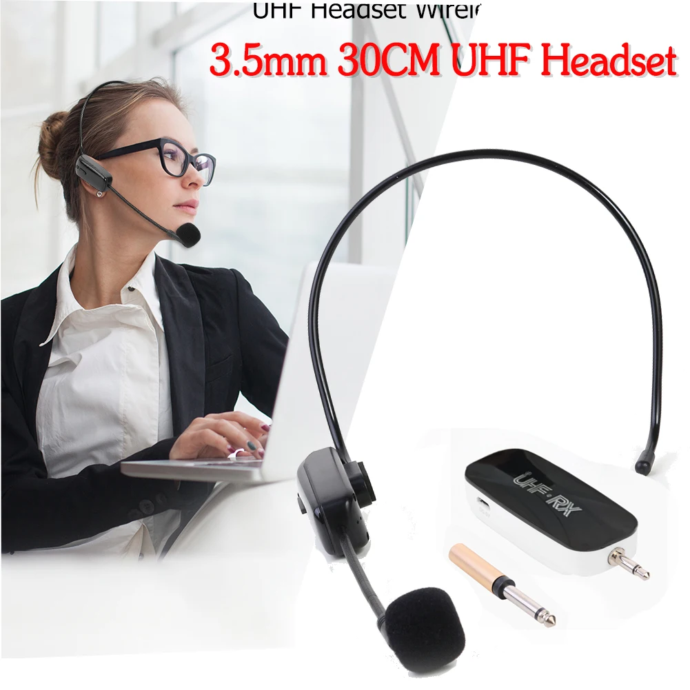 Беспроводная гарнитура UHF с микрофоном, портативная микрофонная система, разъем 3,5/6,5 мм, приемник для голосового усилителя, колонок, учителей